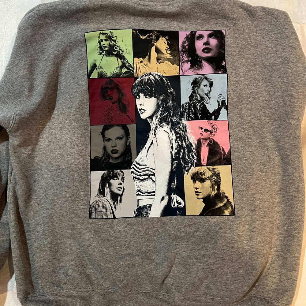 Taylor Swift Multicolor Graphic Gray Sweatshirt